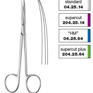 SAKS disseksjon, slank, bøyd 14 cm - Medicon